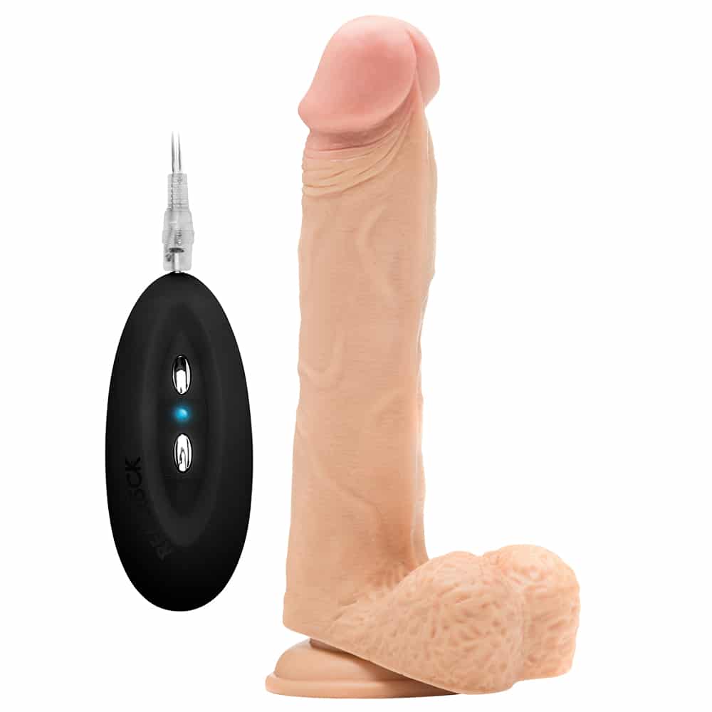 Realrock - Vibrador Realístico Com Testículos 9” Branco