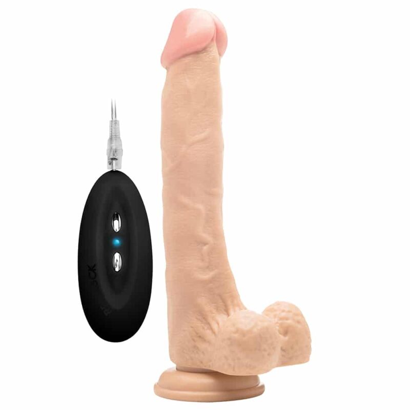 Realrock - Vibrador Realístico Com Testículos  10” Branco