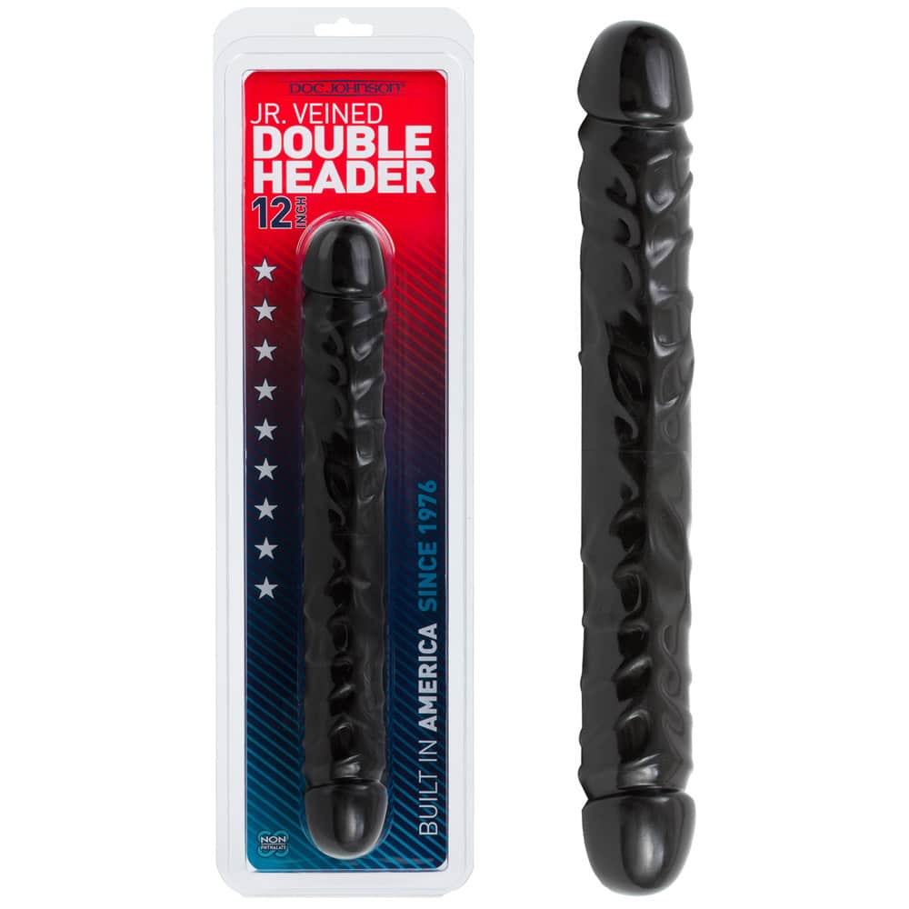 Doc Johnson - Dildo Duplo Jr, Veined Double Header 30,5 Cm Preto - Image 2