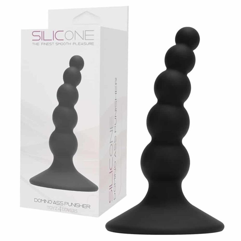 Silicone - Plug Anal Domino Ass Pênisher Preto - Image 2
