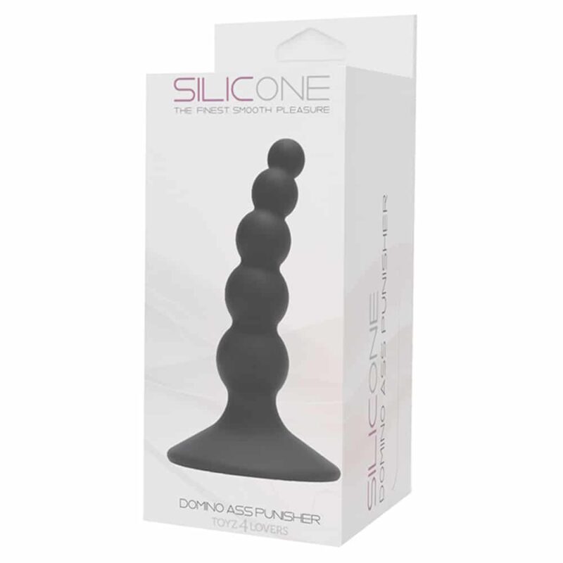 Silicone - Plug Anal Domino Ass Pênisher Preto - Image 3