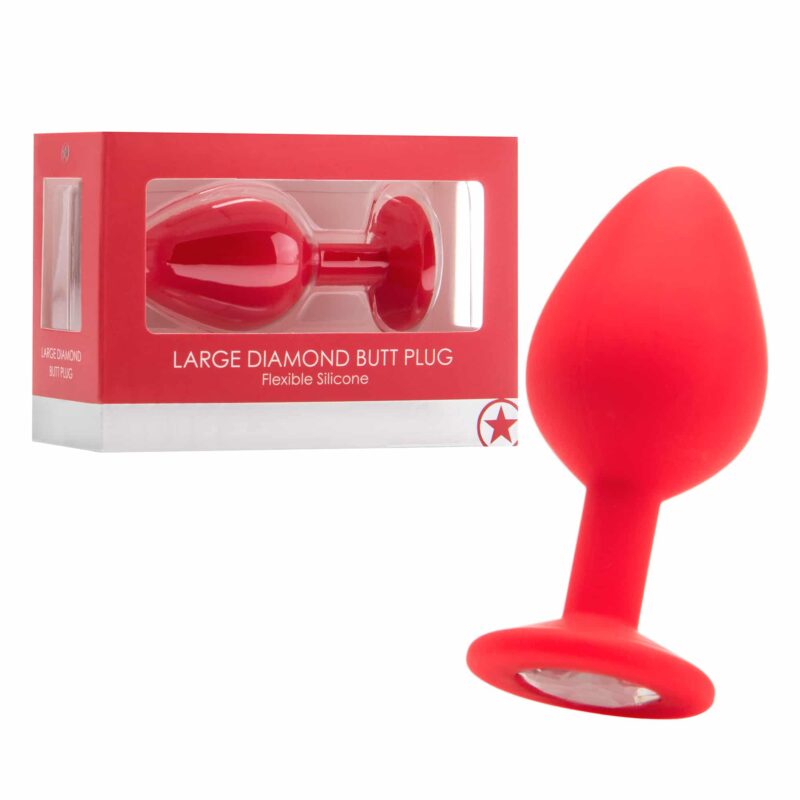 Ouch! - Plug Anal Diamond Butt Plug Grande Vermelho - Image 2