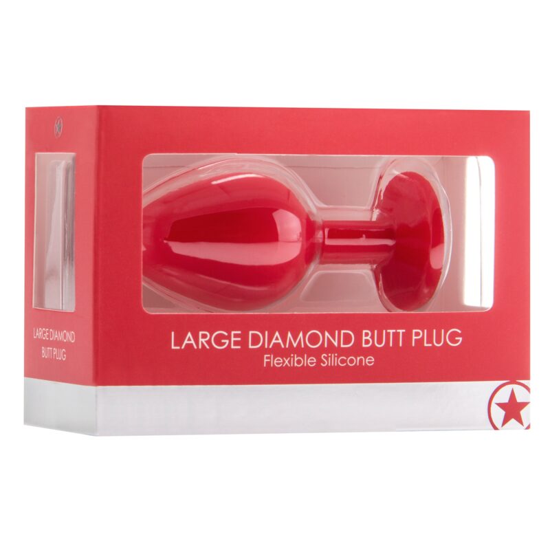 Ouch! - Plug Anal Diamond Butt Plug Grande Vermelho - Image 3