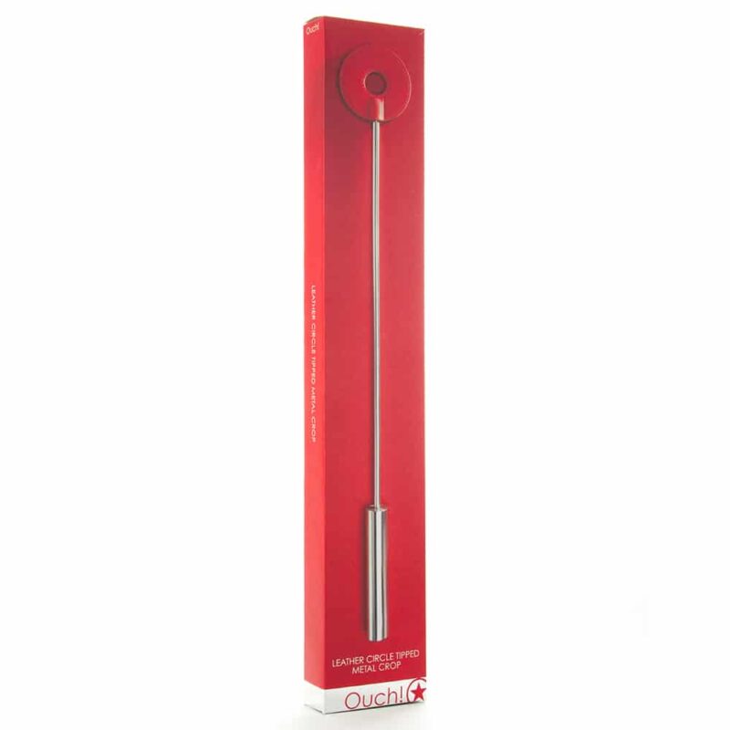 Ouch! - Chibata  Leather Circle Tipped Metal Crop Vermelha - Image 2