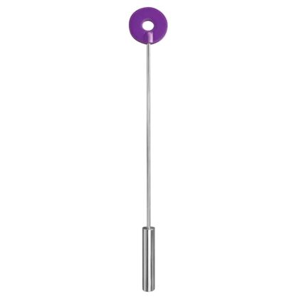 Ouch! - Chibata  Leather Circle Tipped Metal Crop Roxa