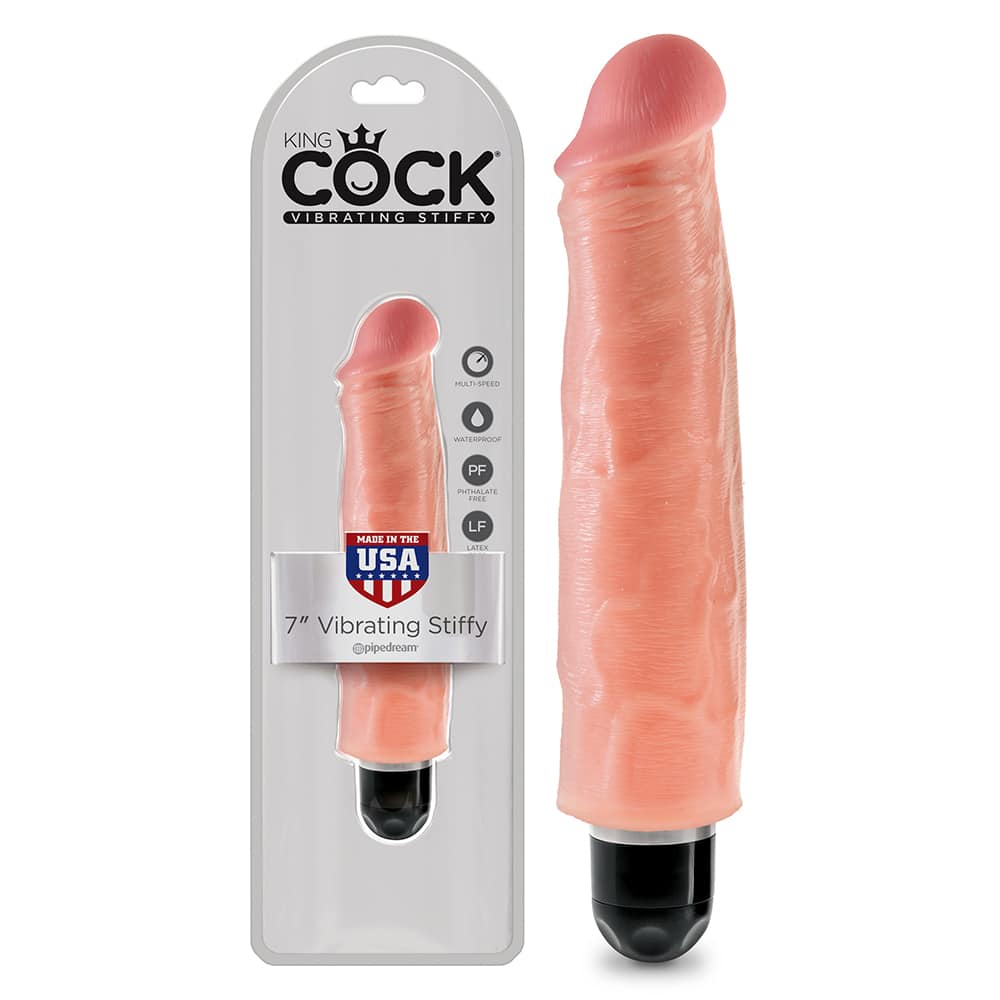 King Cock - Vibrador Realístico Vibrating Stiffy 7” Branco - Image 2