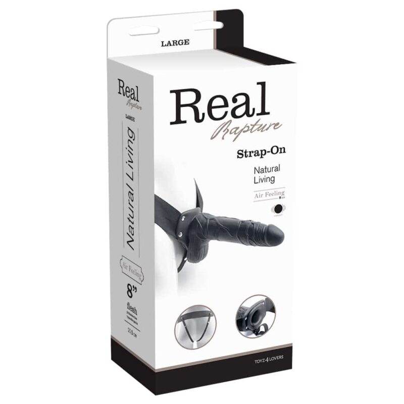 Toyz4lovers - Strap-On Oco Com Vibração E Testículos Real Rapture Air Feeling 8' Preto - Image 2