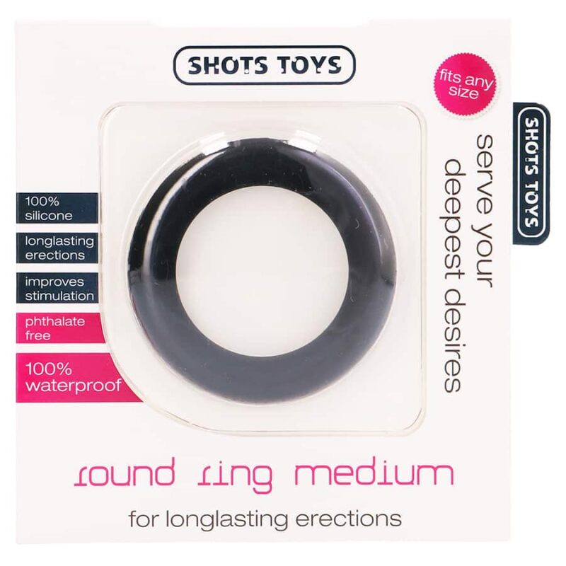 Shots - Anel Para O Pênis Round Ring Medium Preto - Image 2