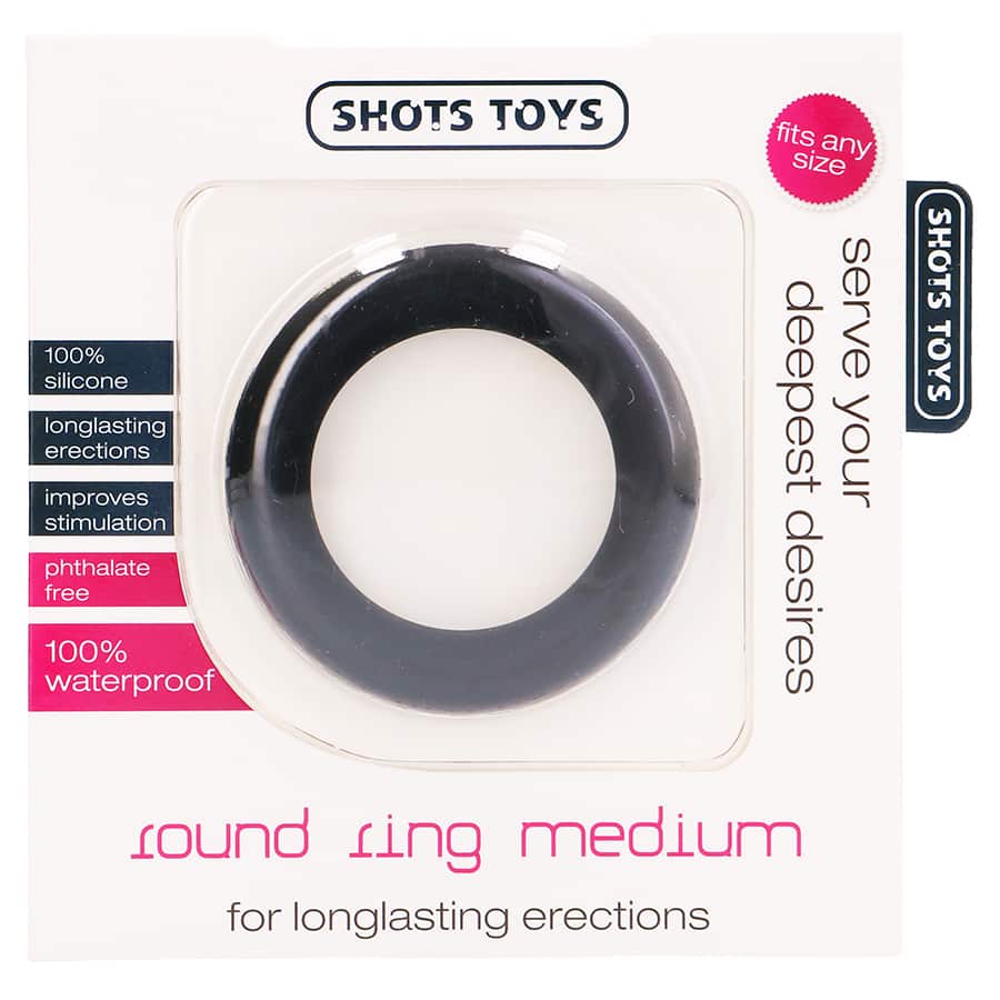 Shots - Anel Para O Pênis Round Ring Medium Preto - Image 2