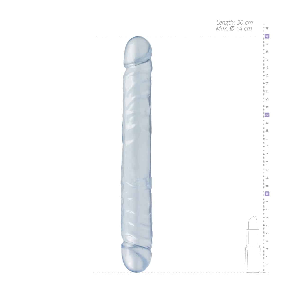 Doc Johnson - Dildo Duplo Jr Double Dong 30,5 Cm Transparente - Image 5