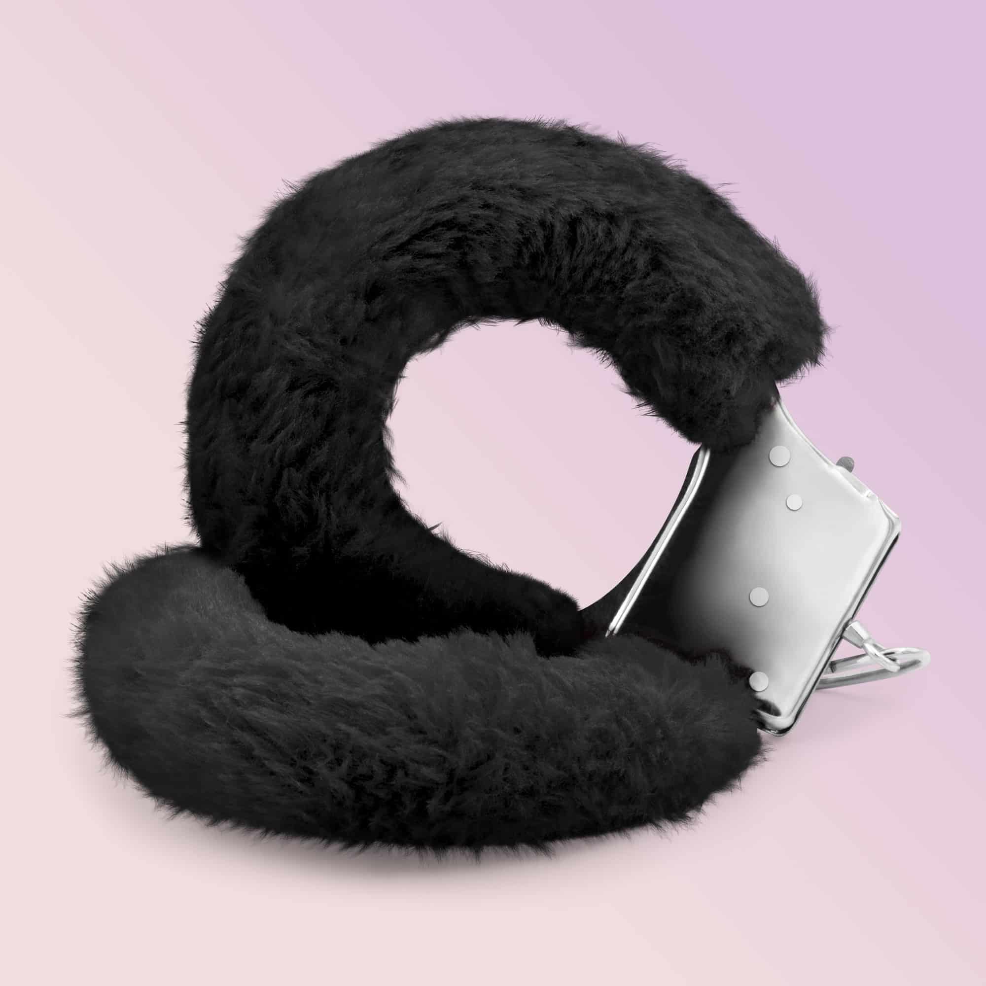 Algemas de Peluche Love Cuffs Crushious Pretas – imagem principal do produto
