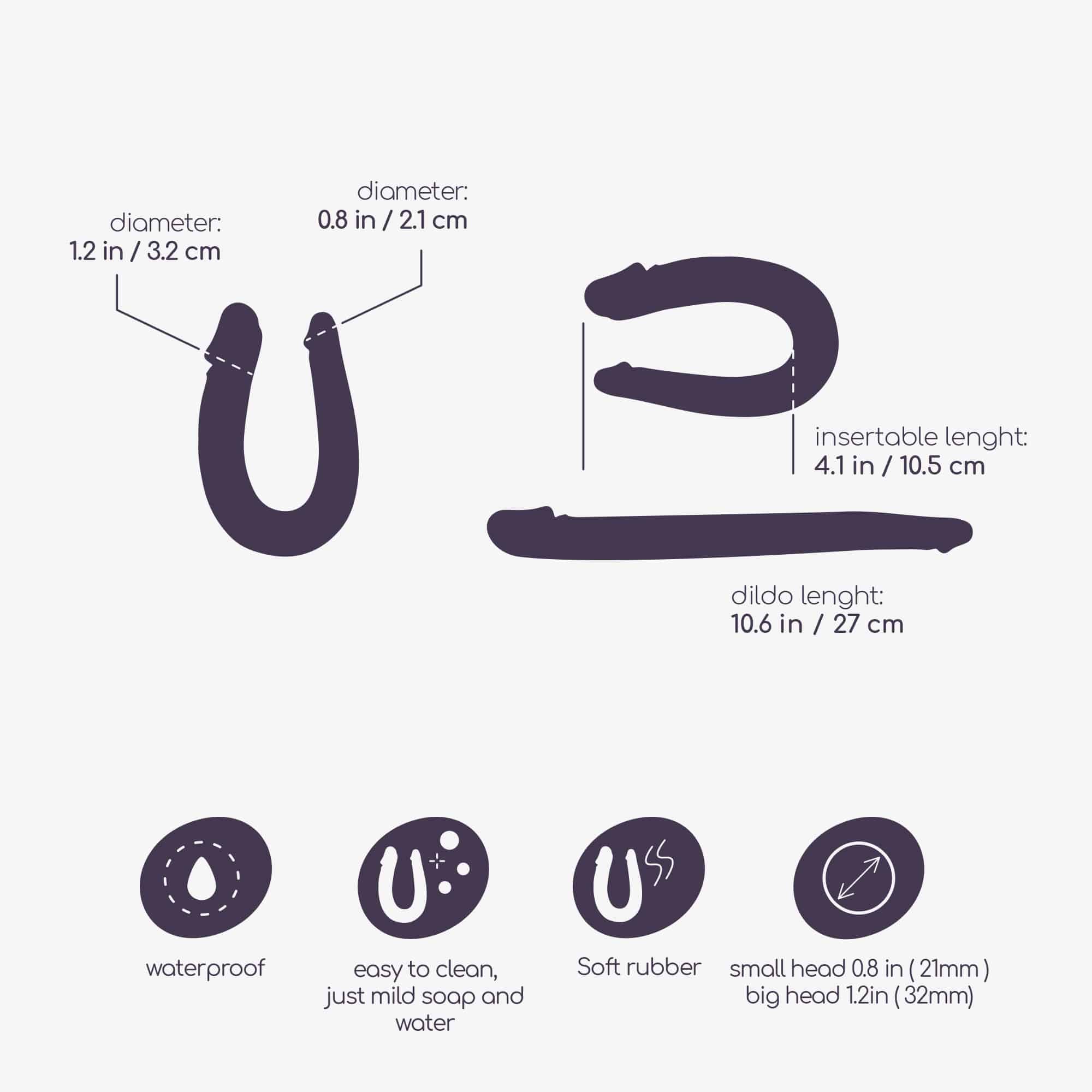 Crushious - Dildo Duplo Double Trouble  Roxo 27 Cm - Image 4
