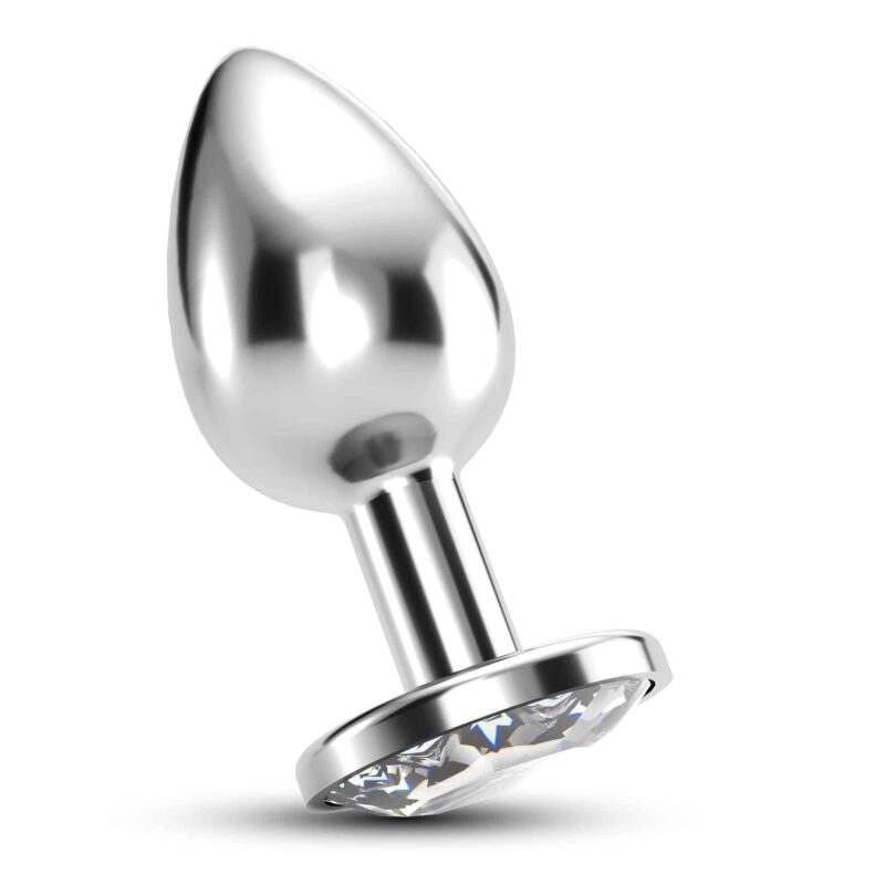 Crushious - Plug Anal Joia Bijou Transparente Médio  Com Bolsa Aveludada Grátis - Image 5