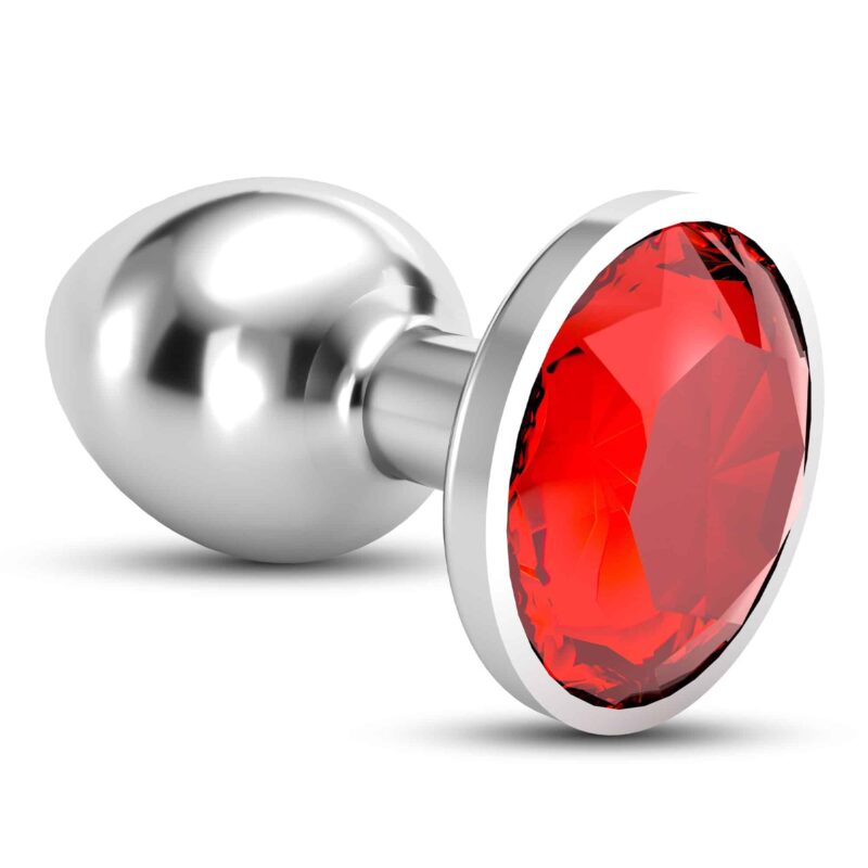 Crushious - Plug Anal Joia Bijou Vermelho Pequeno  Com Bolsa Aveludada Grátis - Image 5
