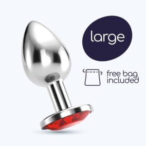 Crushious - Plug Anal Joia Bijou Vermelho Grande  Com Bolsa Aveludada Grátis