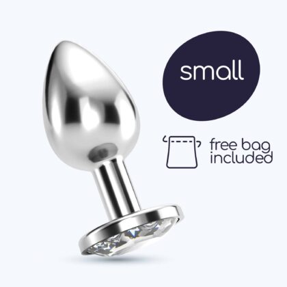 Crushious - Plug Anal Joia Bijou Transparente Pequeno  Com Bolsa Aveludada Grátis