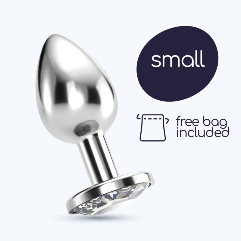 Crushious - Plug Anal Joia Bijou Transparente Pequeno  Com Bolsa Aveludada Grátis