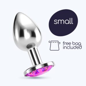 Crushious - Plug Anal Joia Bijou Rosa Pequeno Com Bolsa Aveludada Grátis
