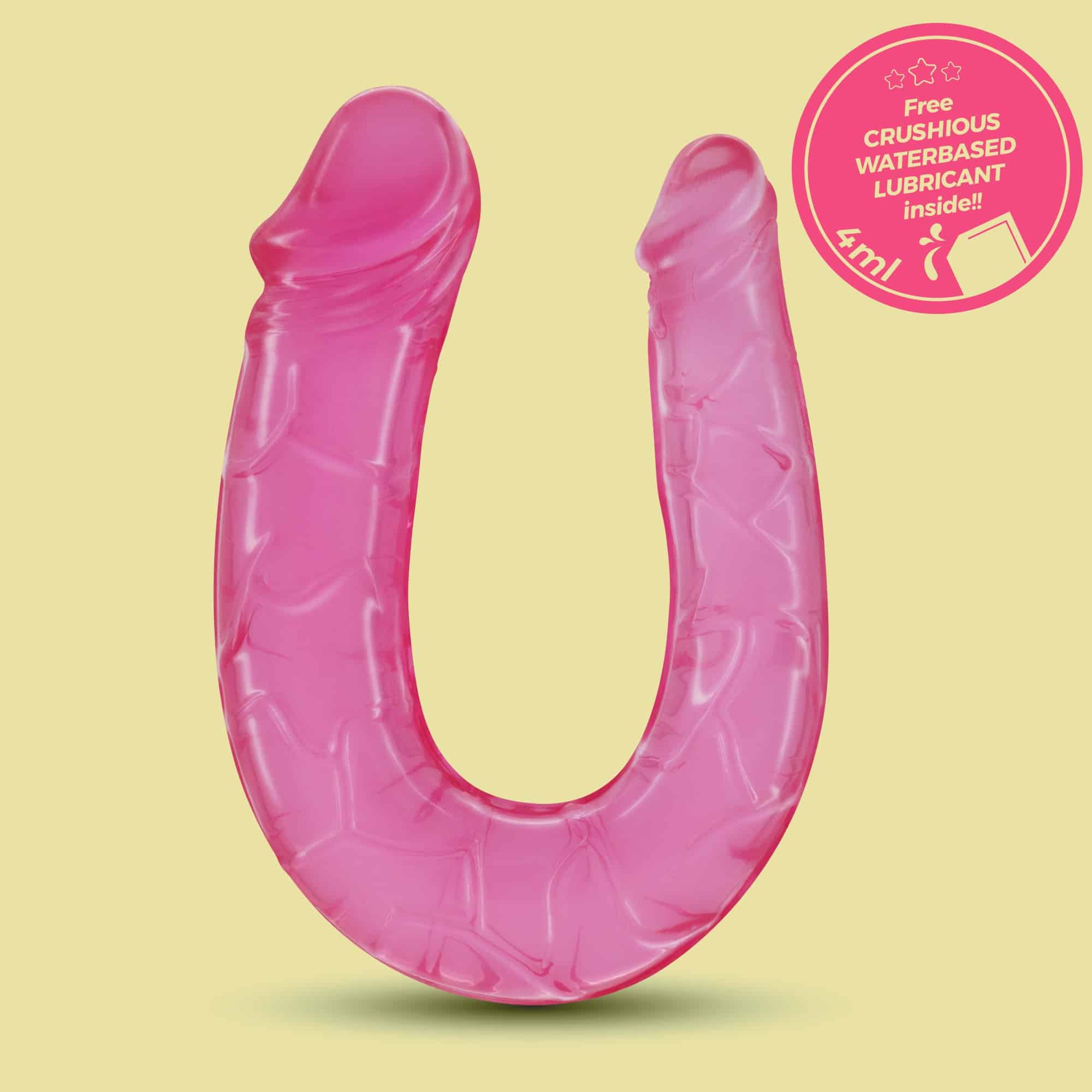 Crushious - Dildo Duplo Double Trouble  Rosa 27 Cm