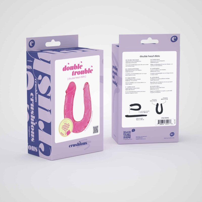 Crushious - Dildo Duplo Double Trouble  Rosa 27 Cm - Image 8