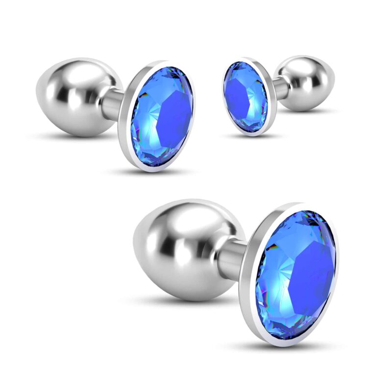 Crushious - Anal Train Trio Bijou Azul  Com Bolsas Individuais Grátis - Image 4
