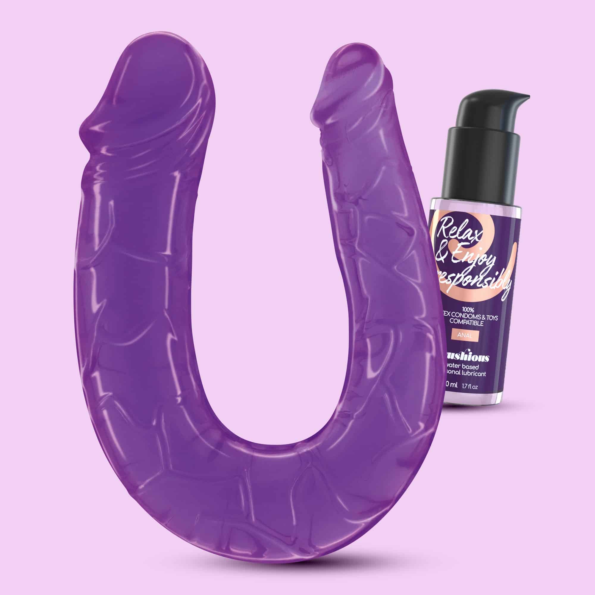 Crushious - Deep Diver Dildo Duplo Com Lubrificante Anal 50ml  Roxo