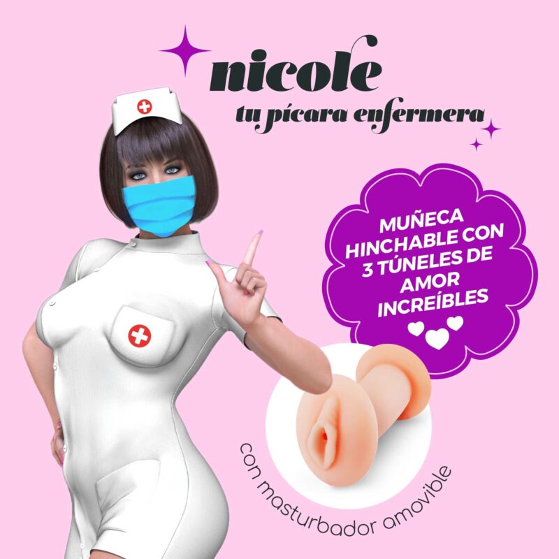 Crushious - Nicole La Enfermera Bonéca Insuflável Com Masturbador