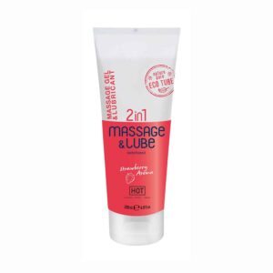 Hot - Gel De Massagem E Lubrificante 2em1 Com Sabor A Morango 200ml
