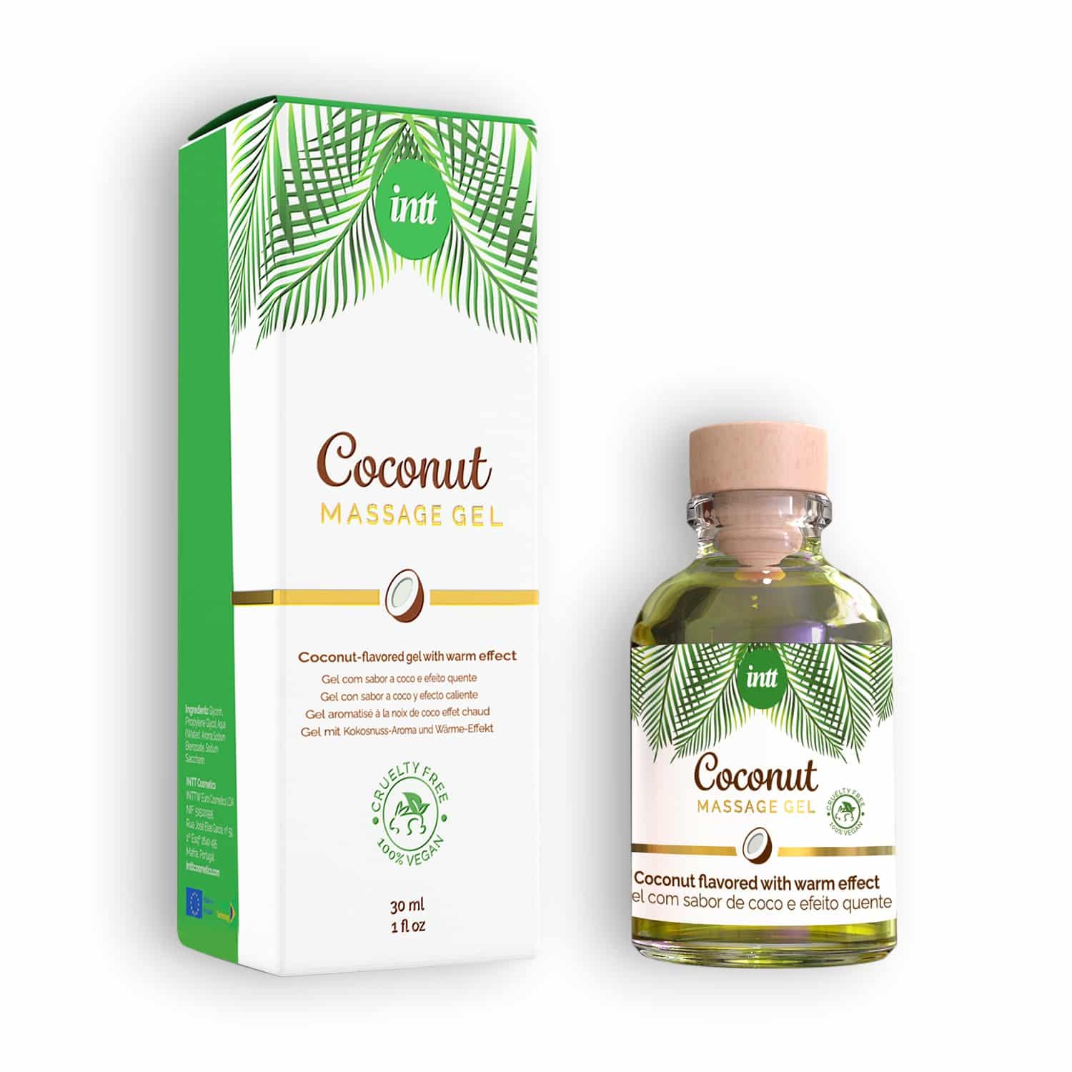 Intt - Gel De Massagem Vegan Com Sabor A Coco 30ml