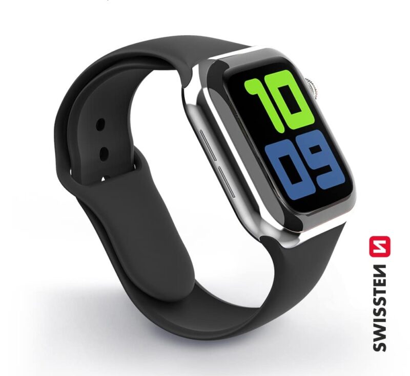 Swissten - Silicone Band for Apple Watch 42-44mm (black)