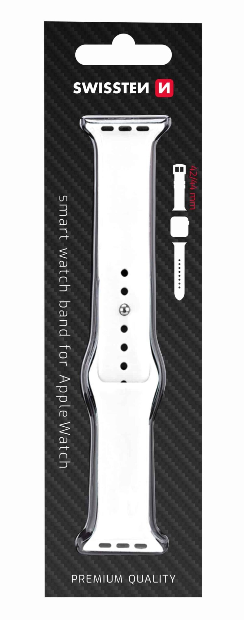 Swissten - Silicone Band for Apple Watch 42-44mm (white) - Image 2