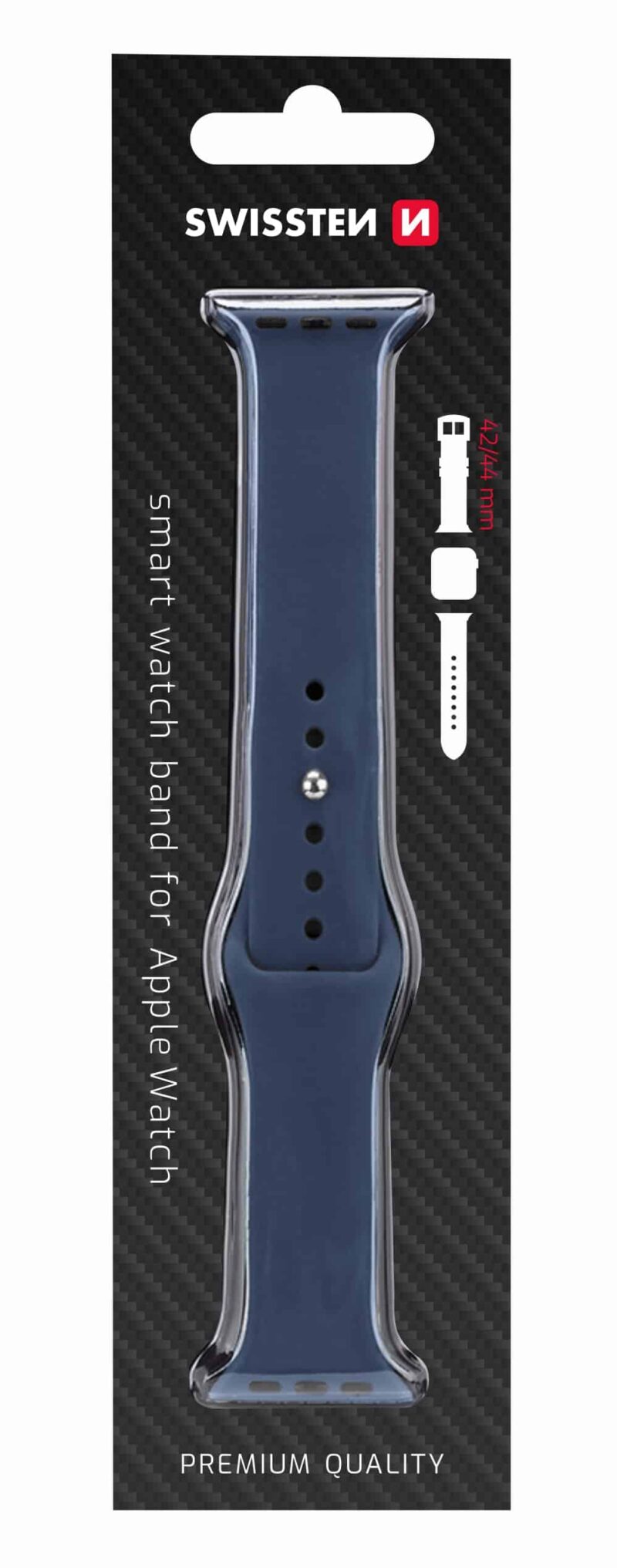 Swissten - Silicone Band for Apple Watch 42-44mm (navy) - Image 2