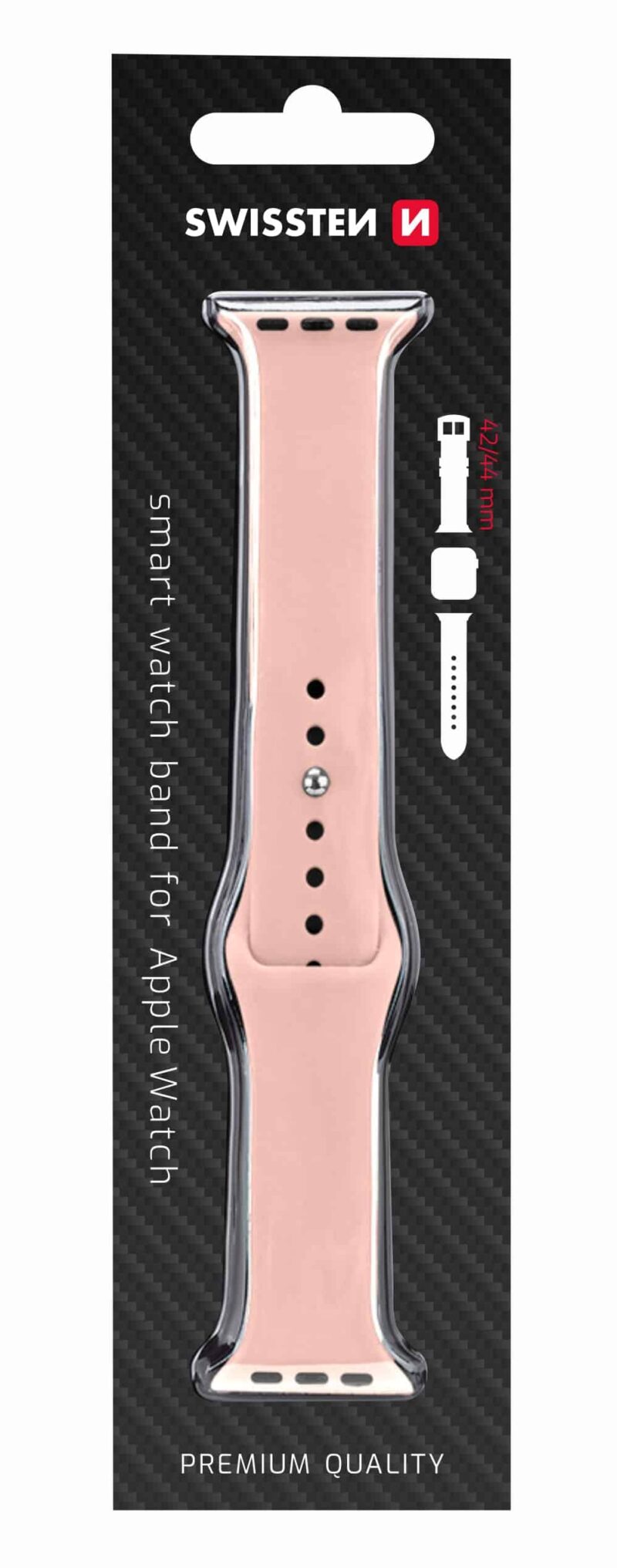 Swissten - Silicone Band for Apple Watch 42-44mm (pink sand) - Image 2