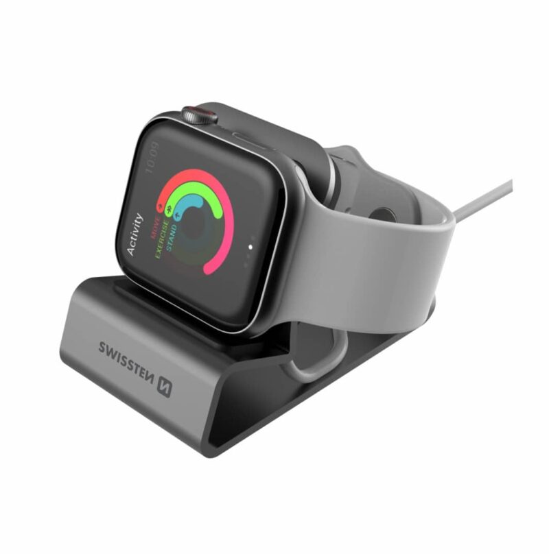 Swissten - Aluminum Stand for Apple Watch (space grey) - Image 2