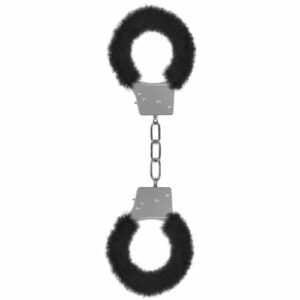 Algemas com Peluche Beginner's Furry Handcuffs Pretas – imagem principal do produto