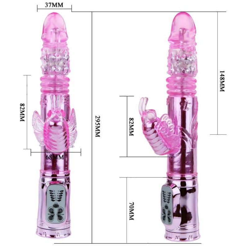 Baile - Vibrador Recargable Con Rotacion Y Estimulador Throbbing Butterfly - Image 6