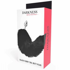 Darkness - Black Tail Butt Plug Silver 8cm