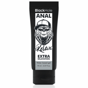 Lubrificante Black Hole Anal Relax 70 ml, relaxante e dilatador à base de água.