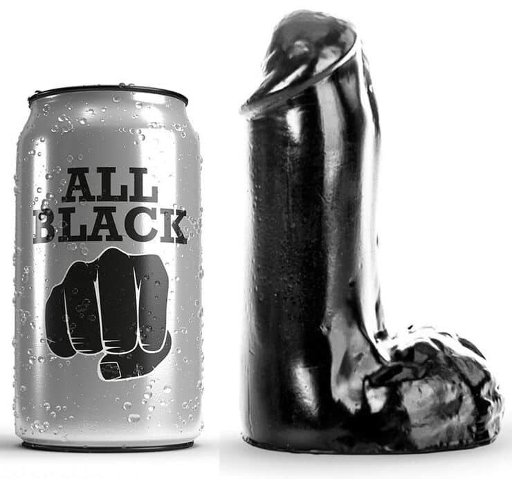 All Black - Dildo 13cm Com Testículos