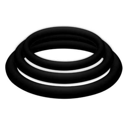 Joydivision Potenzduo - Potenz Plus Conjunto De 3 Anéis Pretos - S, M, L