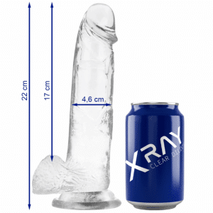X Ray - Dildo Transparente Com Bolas 22 Cm -O- 4.6 Cm