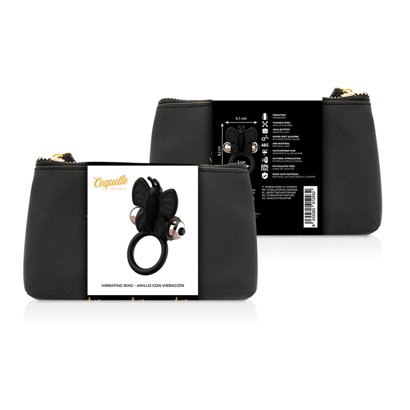 Coquette - Anel Coquete Chic Desire Borboleta Com Vibrador Preto/ Ouro - Image 5