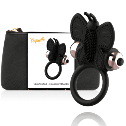 Coquette - Anel Coquete Chic Desire Borboleta Com Vibrador Preto/ Ouro