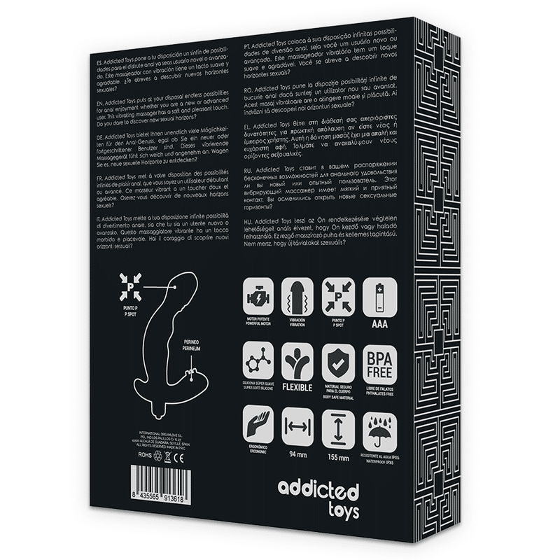 Addicted Toys - Toys Toys Anal Estimulator Prostate Realistic Silicone P-Spot Vibe - Image 5