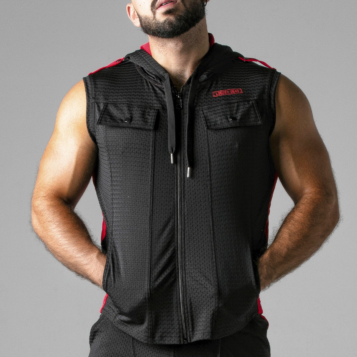 Colete Look At Harder Hoody Vermelho Locker Gear - Image 6