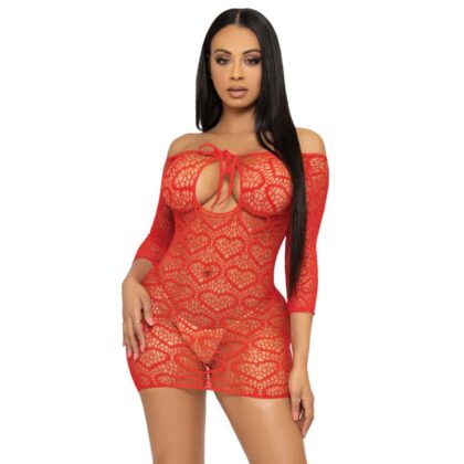 Leg Avenue Dresses - Vestido  Avenue Heart Net Tamanho Único - Vermelho