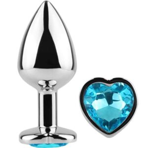 Secretplay Toys - Secret Play - Metal Butt Plug Coração Azul Tamanho Pequeno 7 Cm