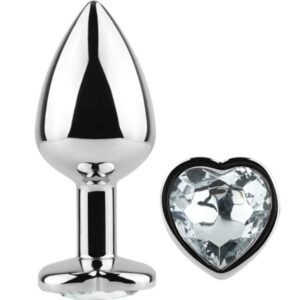 Secretplay Toys - Secret Play - Metal Butt Plug Coração De Cristal Transparente Tamanho Pequeno 7 Cm