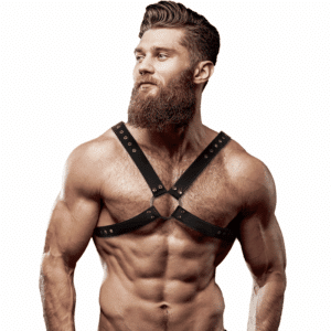Fetish Submissive - Attitude - Eco Leather Crossed Chest Strap Harnês Men