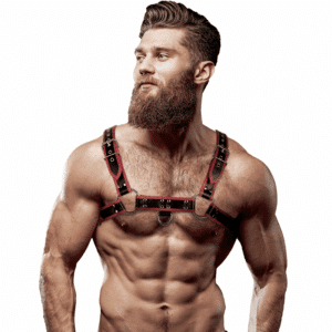 Fetish Submissive - Attitude - Eco Leather Chest Strap Harnês Men Black/Red